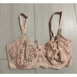 EUC Victoria's Secret Dream Angels Push-Up Without Padding Bra 34DDD Pink Lace